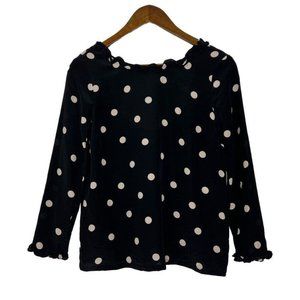 Sezane Black White 100% Silk Leonor Polka Dots Print Blouse 34 US 2 Women's